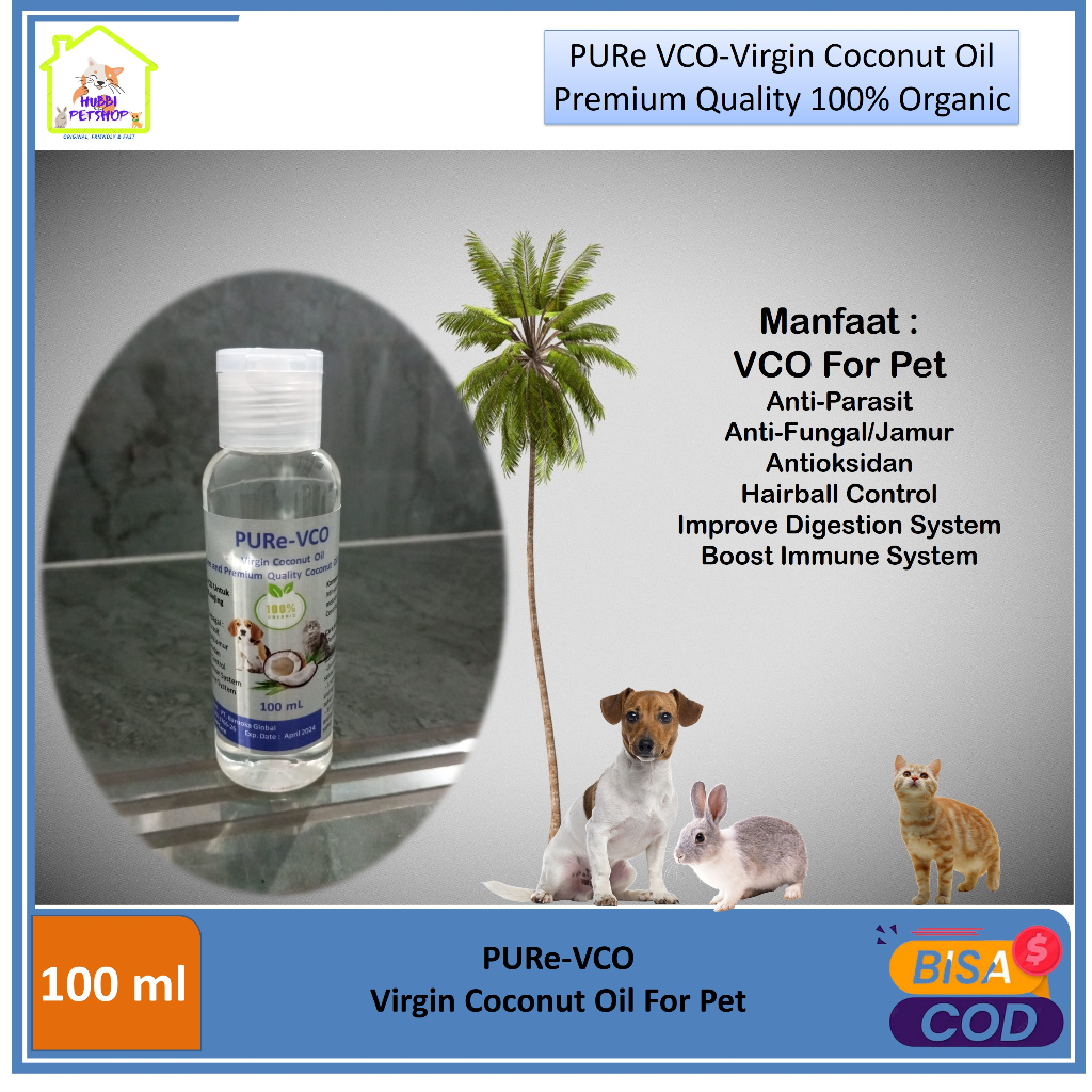 VCO Kucing 100ml - Obat Anti Jamur Kucing Anjing Kelinci Ampuh - Virgin Coconut Oil VCO 100 ml