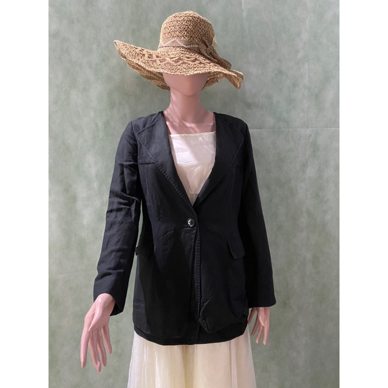 Preloved/Thrift Blazer Hitam Donna Sui/Basic Black Blazer Korean Style