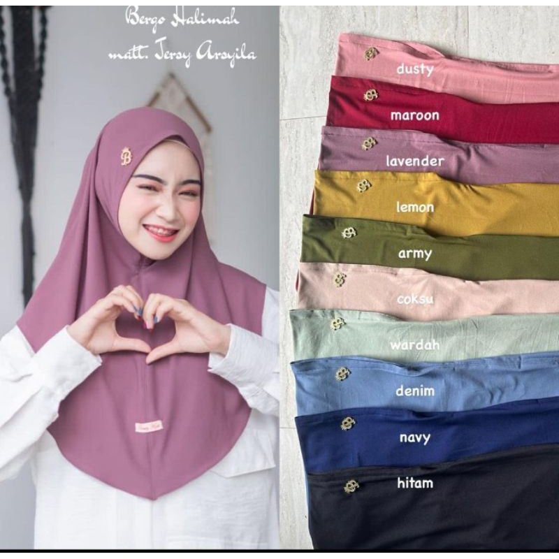 Bergo Halimah Jersey Arsyila // Bergo Jersey super