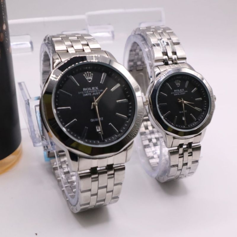 Jam Tangan Couple Tahan air Harga set | Jam Tangan Pasangan model Case Gelombang