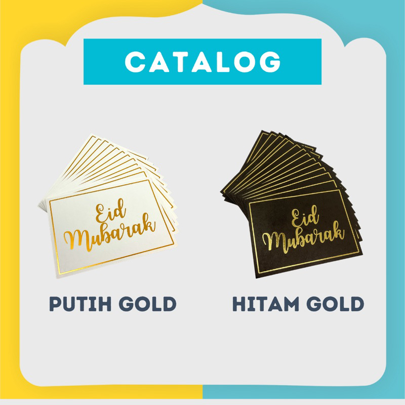 (1 pak = 20 pcs) Kartu Exclusive Lebaran, Kartu Hampers Lebaran Eid Mubarak Card Special / Kartu Ucapan Lebaran eid al fitr embos gold