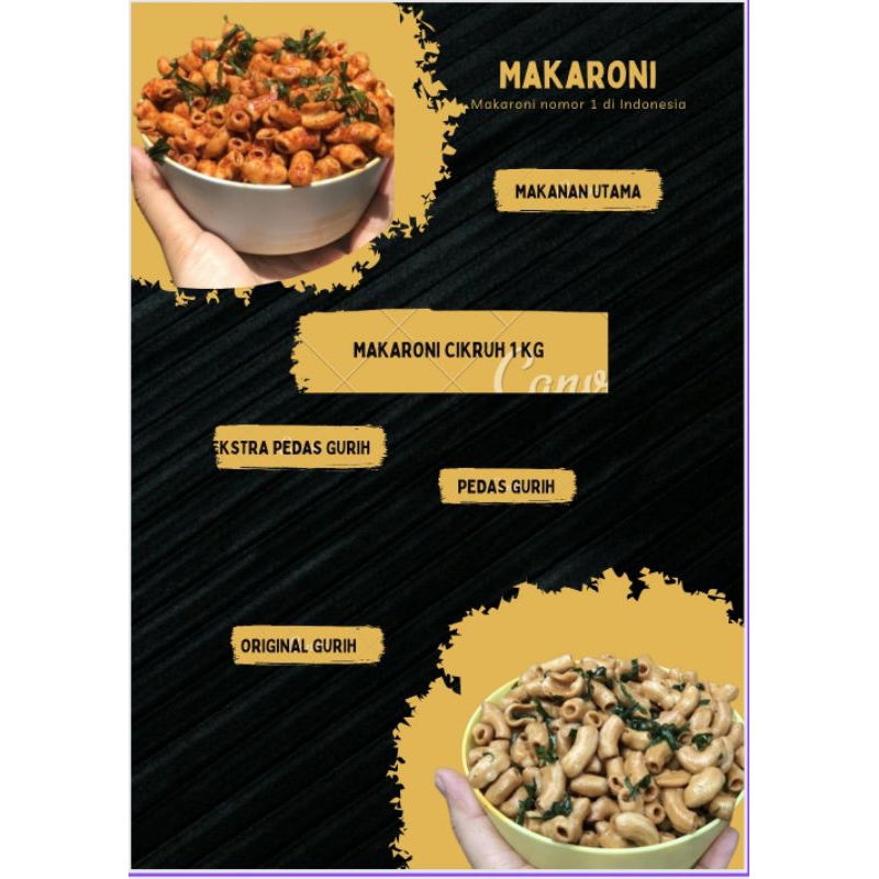 

MAKARONI CIKRUH KRIUK PERIH PEDAS GURIH DAUN JERUK - TIDAK KERAS 1KG