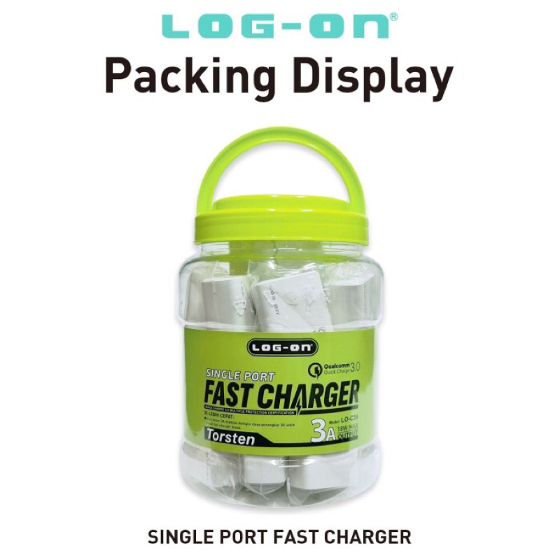 BATOK CHARGER LOG ON TORSTEN 18W 3A LO-C35 1USB FAST CHARGING