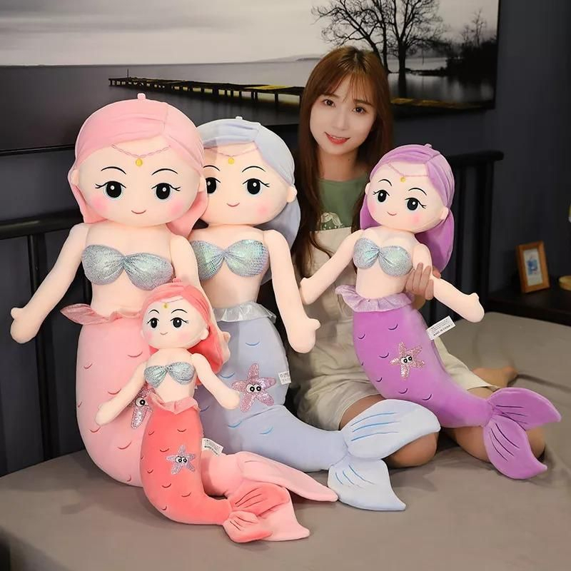 Boneka Mermaid Queen Putri Duyung Import Lucu Imut Mainan Anak Perempauan Ukuran 75cm