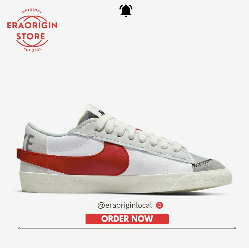 Sneakers Pria Nike Blazer Low 77 Jumbo White Red Original