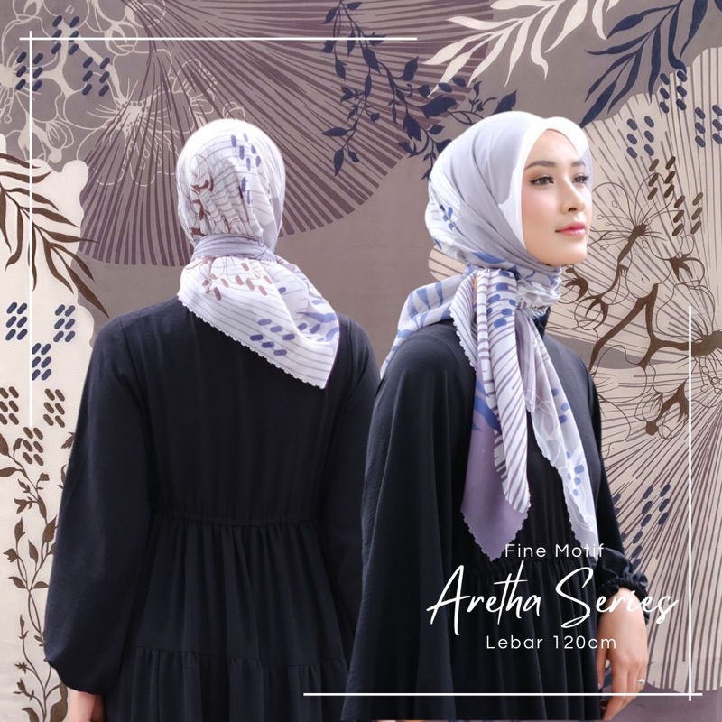 Hijab Poton Premium Lasercut Aretha Series / Jilbab Motif