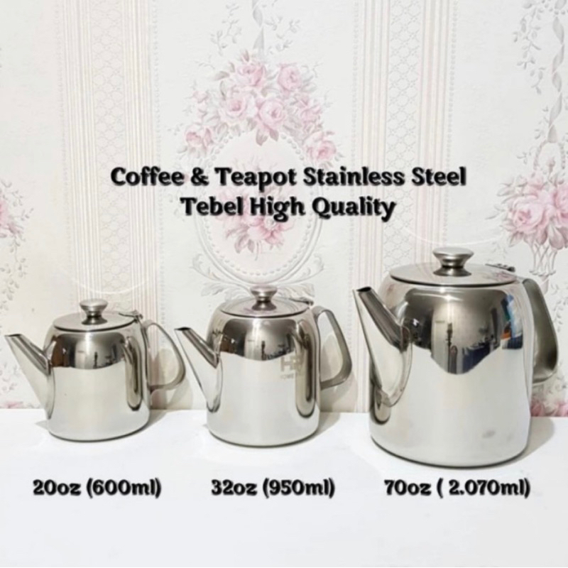 coffee teapot teko stainless tebal high quality 20oz 32oz 70oz / tempat teh kopi / teko teh kopi