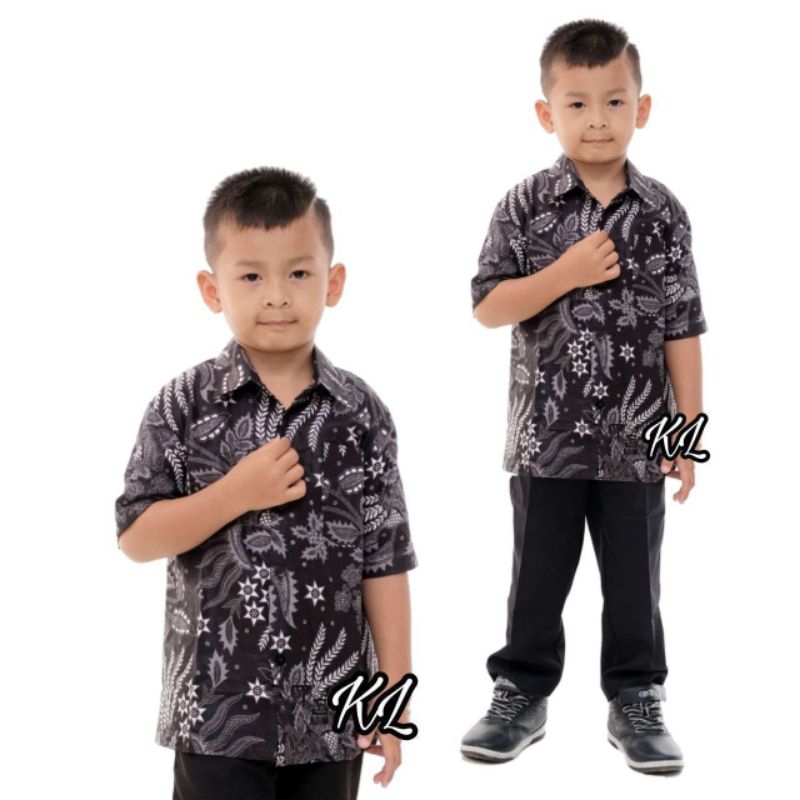 Kemeja Kombinasi Batik Anak Size M, L, XL