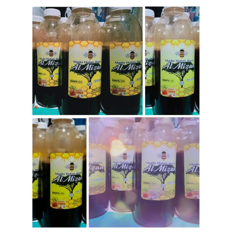 Madu 1kg Murni Al Mizan Asli dan Murni stiker.