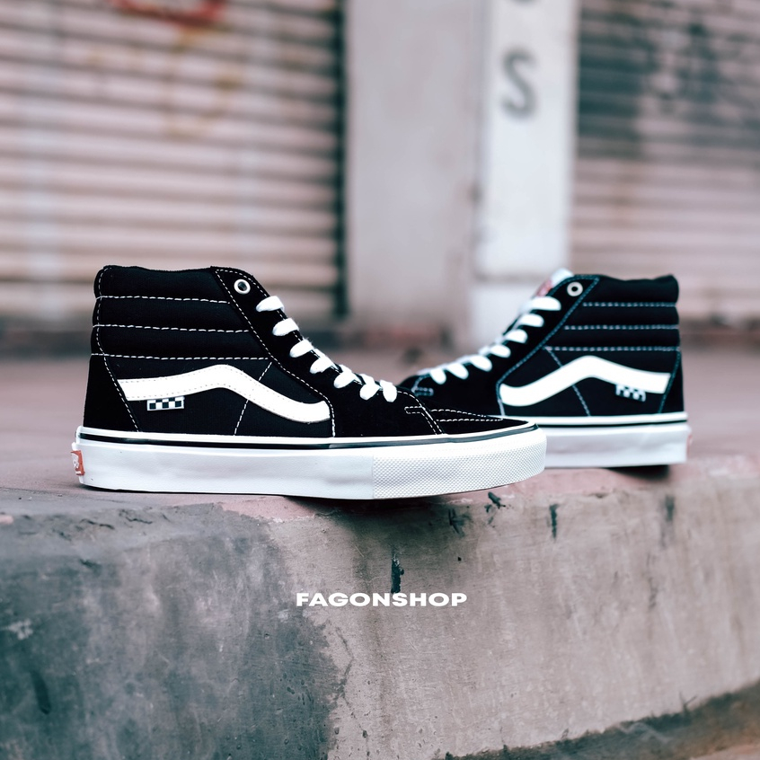 VANS SK8-HIGH SKATE PRO BLACK/WHITE ORIGINAL 100%