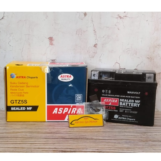 ASPIRA AKI MOTOR GTZ5S GTZ-5S MF ACCU AKI MOTOR BEAT MIO J SCOOPY REVO