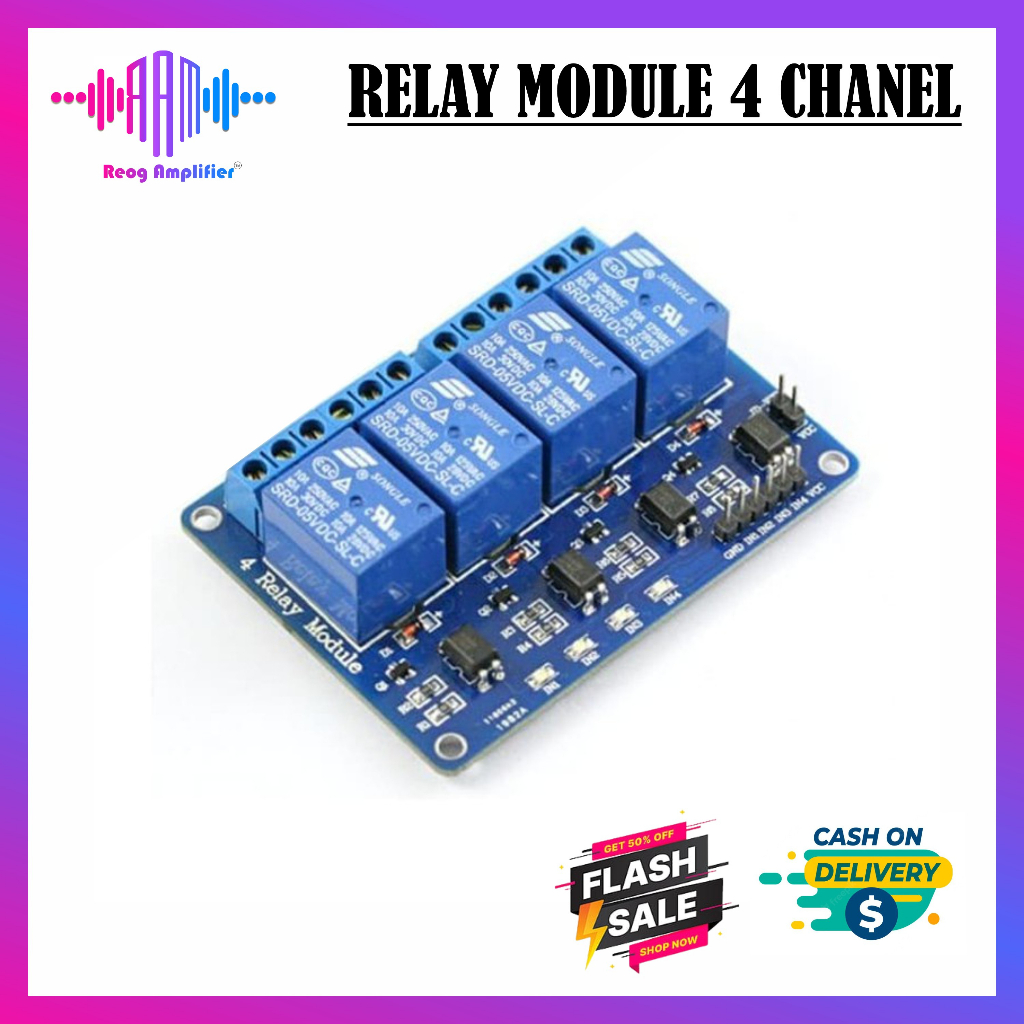 RELAY 5V 4 CHANNEL OUTPUT 250VAC 30VDC 10A WITH OPTOCUPLER MODUL