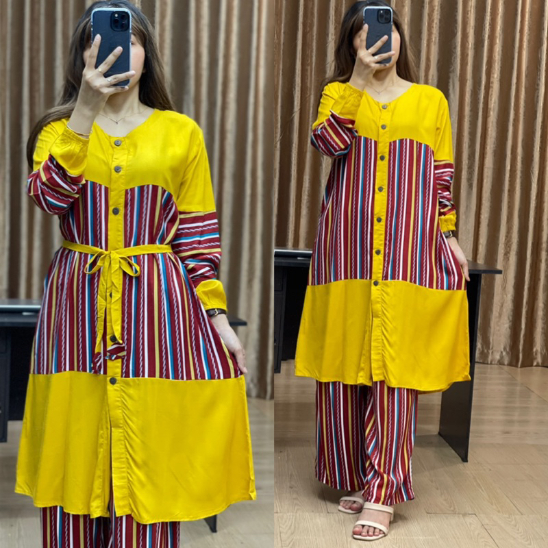 Daster arab DOLCE RAFFA Baju Setelan One Set Tunik Rayon super