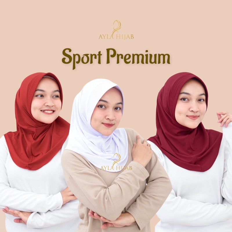 hijab sport premium jumbo lebih panjang untuk olahraga