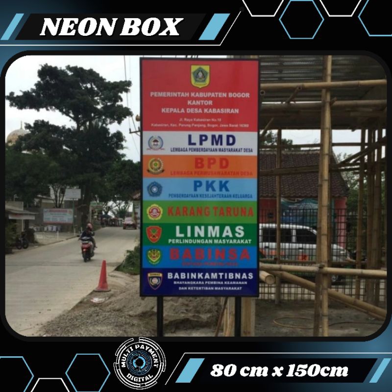 NEON BOX KOTAK 2 SISI / PAPAN NAMA TOKO 80 X 150