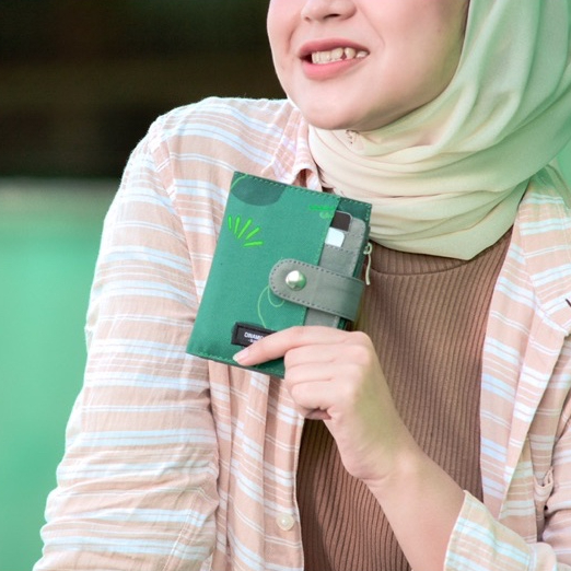 Dompet wanita lipat dompet kartu cewek koin cardholder simple Robin Go Green Dinamican Supply