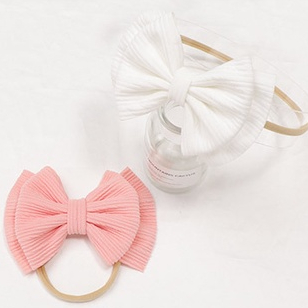 PREMIUM BABY TODDLER BIG BOW RIBBON CUTE SOFT NON-TRACE HEADBAND HAIRBAND BENDO BANDO BANDANA PITA BESAR ANAK BALITA BAYI COTTON NYLON LINEN LACE EMBROIDERY AKSESORIS KARET RAMBUT WARNA SOLID POLOS PASTEL LEMBUT