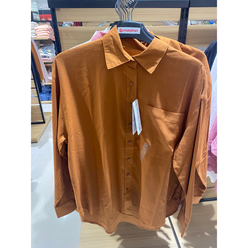 NEVADA kemeja polos lengan panjang wanita (S-XL)