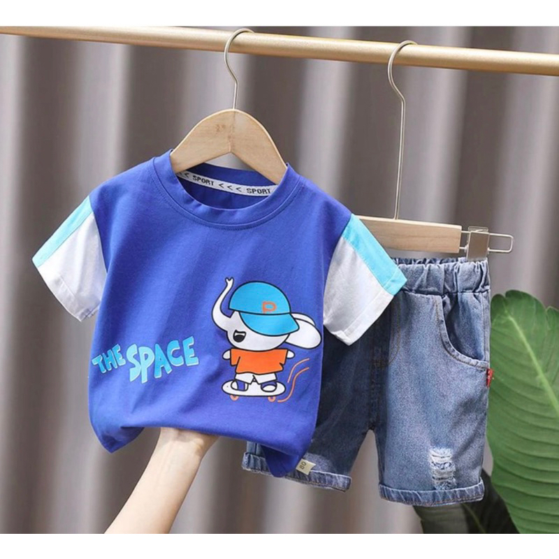 SETELAN ANAK CELANA DENIM BAJU KAOS ANAK 1-5 TAHUN ARDAN BAJU ANAK