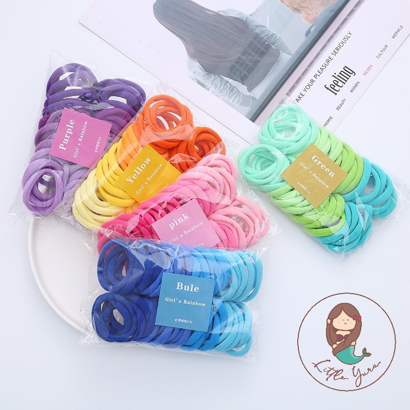 LITTLE YURA - (50 pcs) Ikat Rambut Donat / Karet Rambut Donat Ring Towel / Ikat Rambut Anak