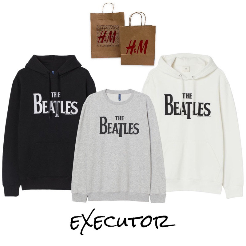 ( 8.8 ) Hoodie H&amp;M Unisex Bordir The Beatles, Flecee Lembut Tebal, Free Papperbag