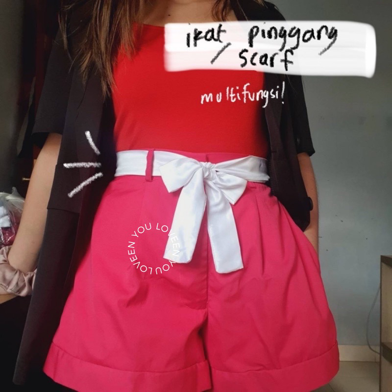 Loveen You Ikat Pinggang Kain/ ikat pinggang satin/ twilly