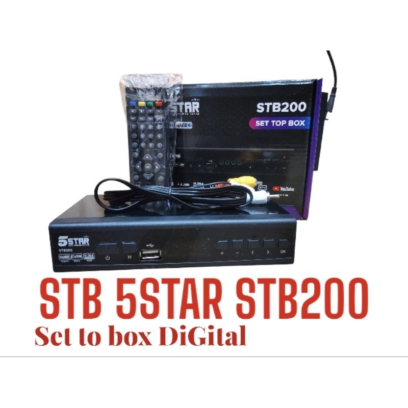 5STAR STB200 TERRESTRIAL RECEIVER DIGITAL TV SET TOP BOX STB DVB T2 ANALOG TO DIGITAL PENERIMA SIARA