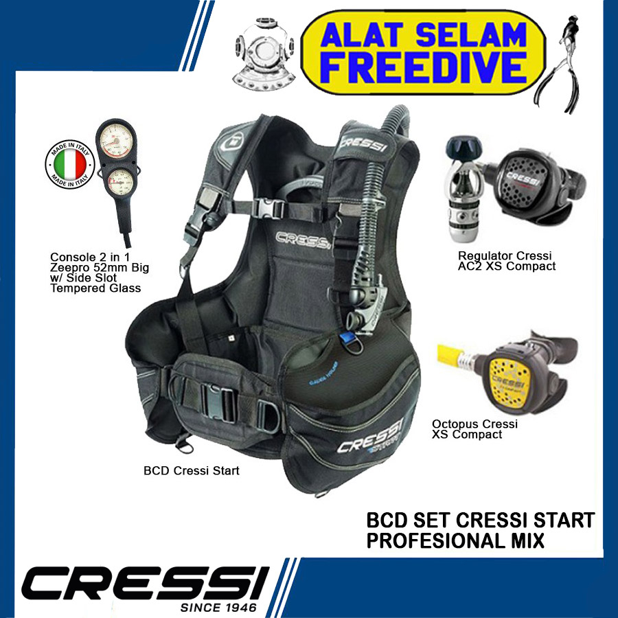 Jual Paket BCD Set Scuba Diving Cressi Start Profesional Zeepro Jacket ...