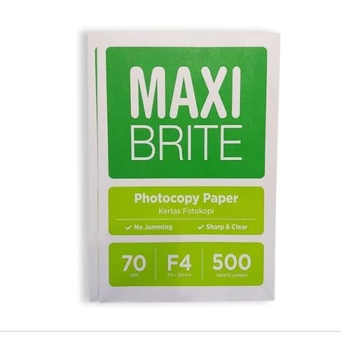 

(1 Pak) GROSIR Kertas HVS Maxibrite F4 70 Gram - Khusus Instant / Kertas HVS Maxi Brite F4 70 Gram