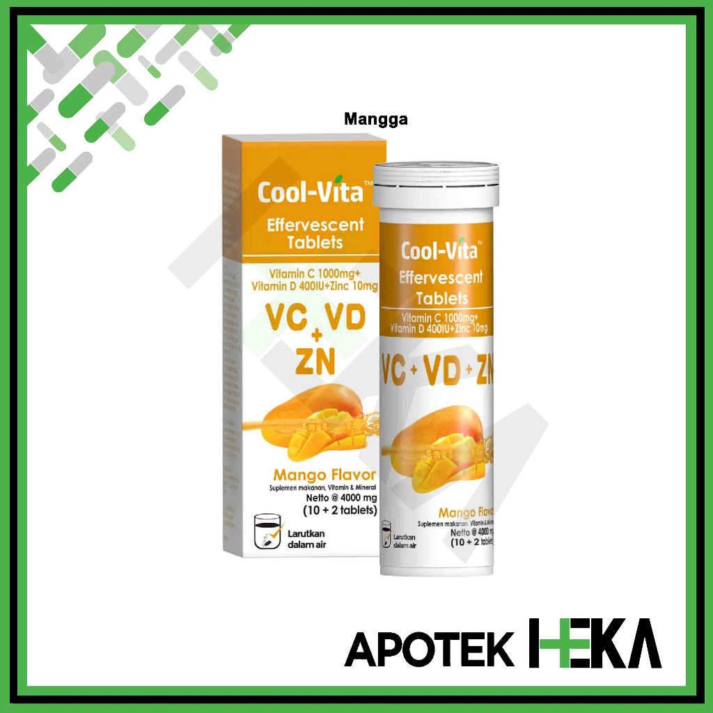 Cool Vita Effervescent Tablet isi 12 - Vitamin C D Zinc (SEMARANG)