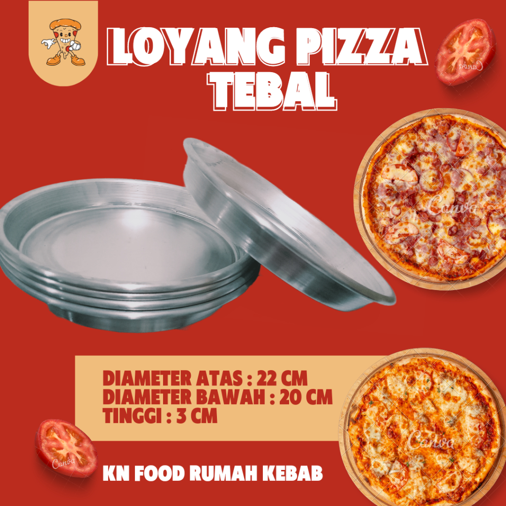 Loyang Pizza Tebal- Alumunium - Loyang Pizza 22 cm - Loyang Pizza