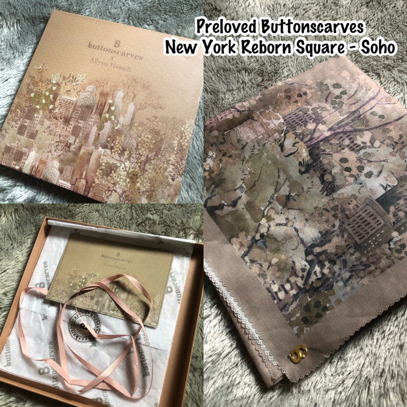 Preloved Buttonscarves - Newyork Reborn Square - Color Soho