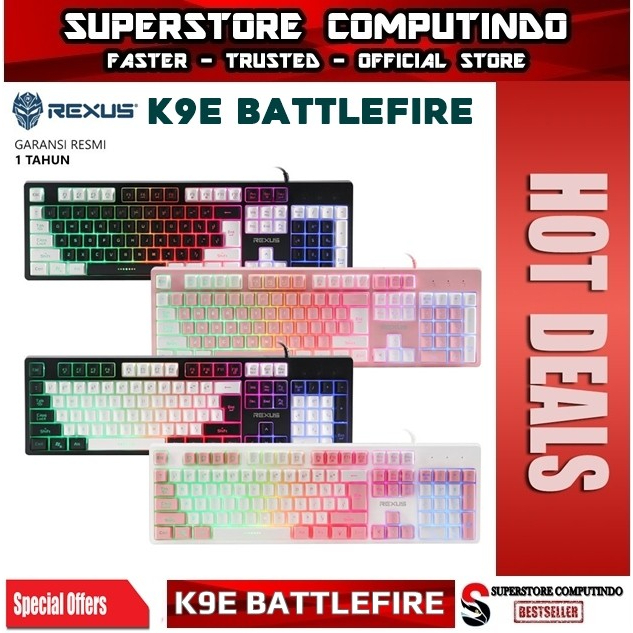 Rexus K9E Battlefire Full Gaming Size Keyboard