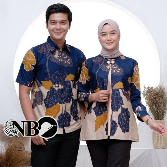 Batik Couple Modern Atasan Blouse Batik Kerja Kantor Wanita Baju Batik Wanita Dan Pria Seragam