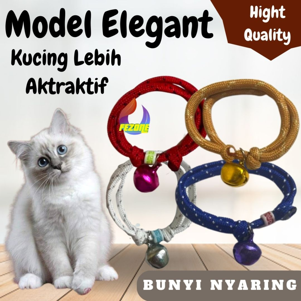 PRUSIK LONCENG - Kalung Kucing Kalung Lonceng Kucing Aksesoris Kucing Fashion FEZONE