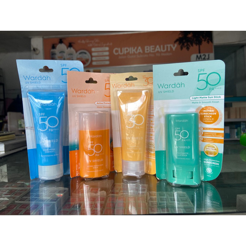 [ka] [spf 50 biru ] wardah sunscreen spf 50 pa +++ biru || wardah uv shield aqua fresh essence spf 50 pa ++++