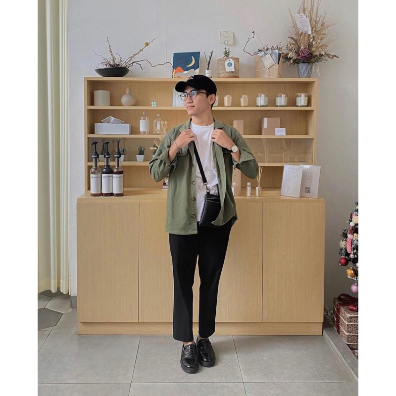 The Smart Overshirt - Pastel Green / OUTER KEMEJA PRIA FLEECE