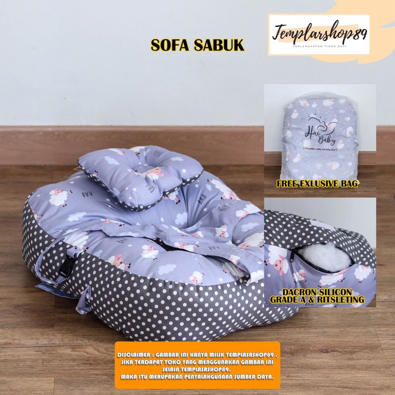 [FREE PACKING TAS SERUT] Sofa Bayi Jumbo Multifungsi Kasur bayi Dengan Gesper Sabuk Pengaman Free Bantal Peyang Baby / Kasur Bayi + FREE Bantal Peyang Bayi Templarshop89