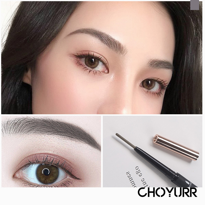 【COD】2 In 1 Eyebrow Pencil Waterproof Long-Lasting Brow Definer / Pensil Alis Teardrop / Pensil Alis Anti Air Putar Otomatis Eyebrow Pencil dengan Sikat Alis-CH