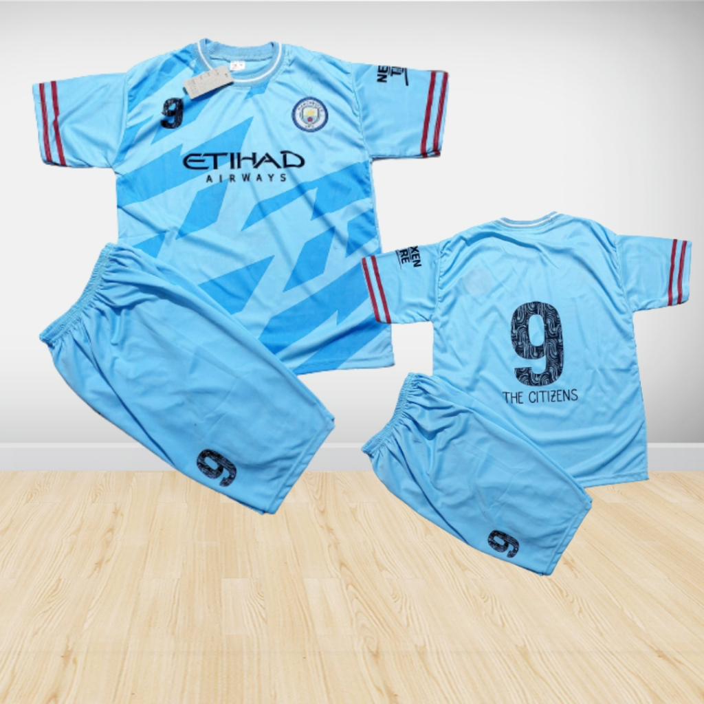 setelan baju bola anak/setelan baju futsal/baju bola city/baju futsal murah