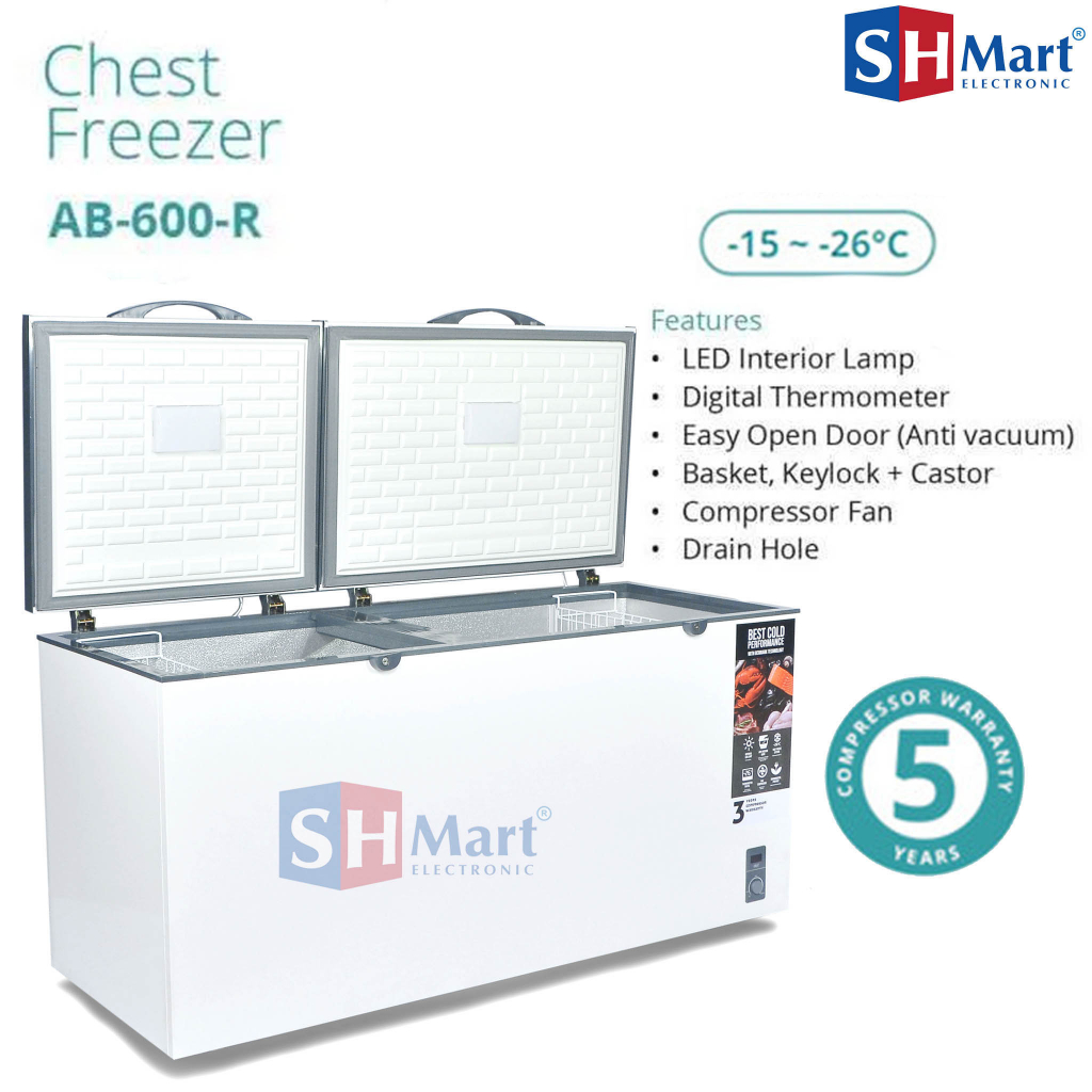 CHEST FREEZER GEA 2 PINTU KAPASITAS 500 LITER AB-600R / AB600R GARANSI RESMI