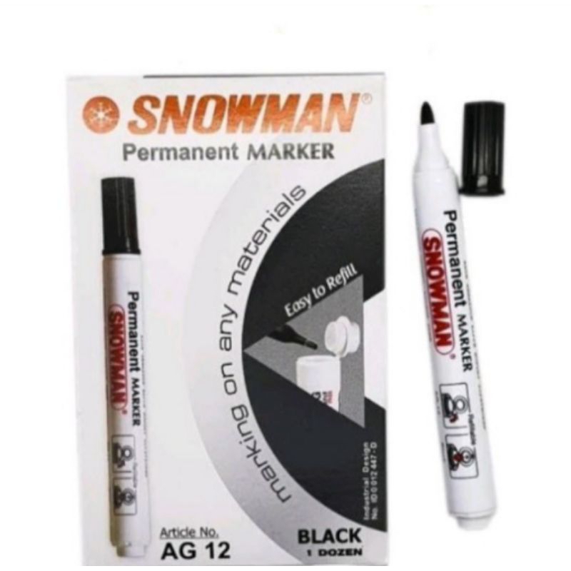 

[1 Pcs] AG12 Spidol Snowman Permanent Marker AG-12