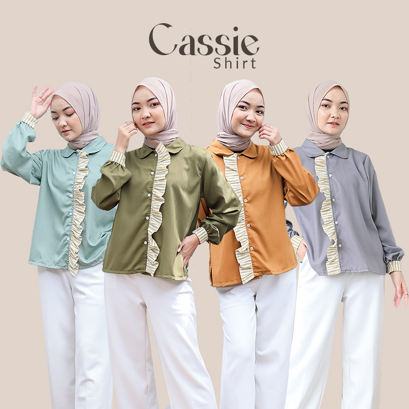 CASSIE SHIRT / KEMEJA WANITA / KEMEJA KOREAN STYLE