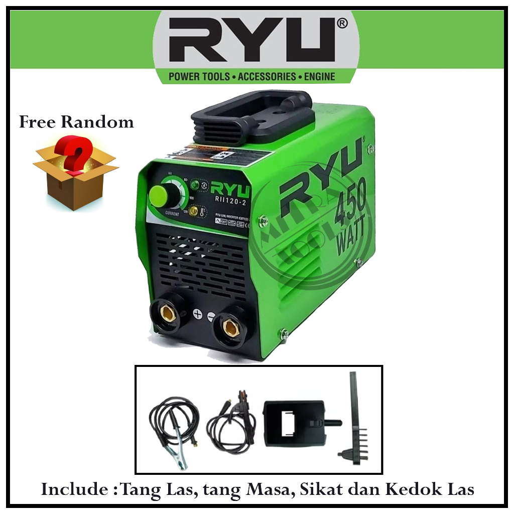 Jual RYU RII 120 2 Mesin Las Inverter MMA 120 IGBT 450 Watt Mesin