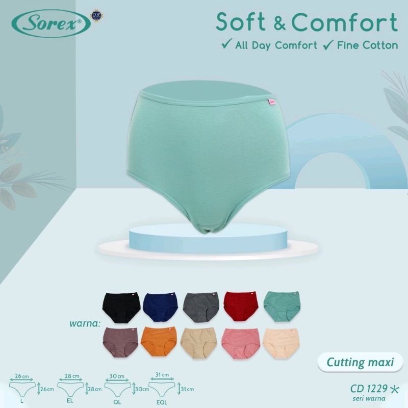 Sorex Celana Dalam Wanita CD 1229 Cutting Maxi Soft Comfort