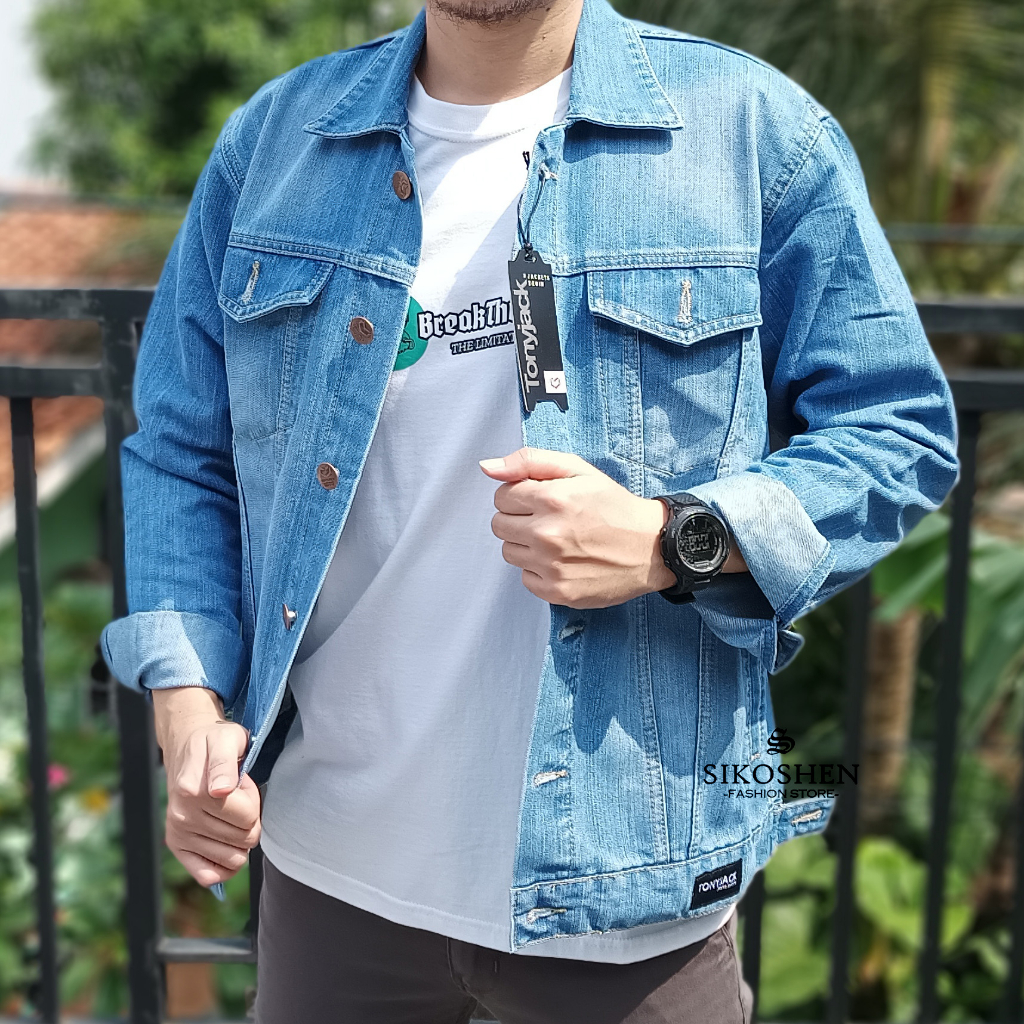 Jaket Jeans Pria TONY JACK Denim Jacket Distro Cowok