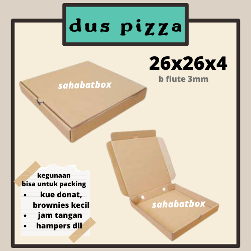 

Kardus /Dus /Box Pizza ukuran 26x26x4 cm