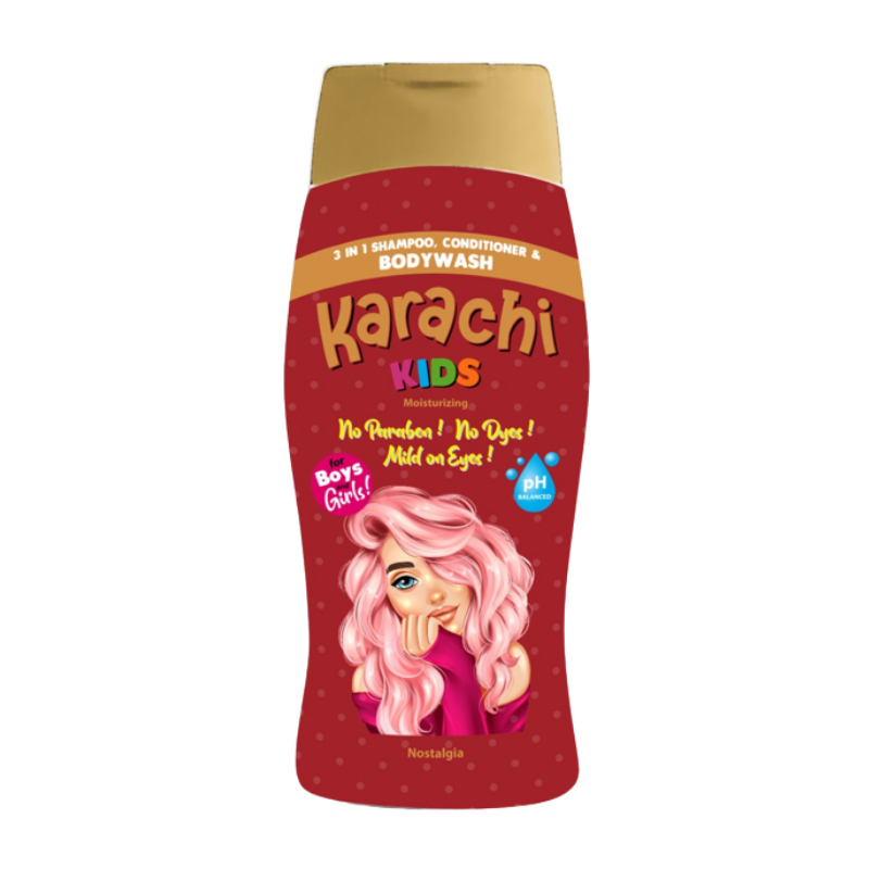 Karachi Kids 3in1 Shampoo and Conditioner 200ml Red For Kids