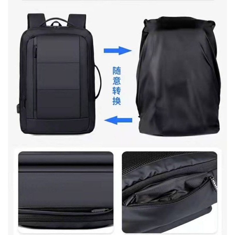 Tas Laptop Bahan Oxpord | Ransel Laptop Expanding | backpack laptop P8007 EXP 18 inch