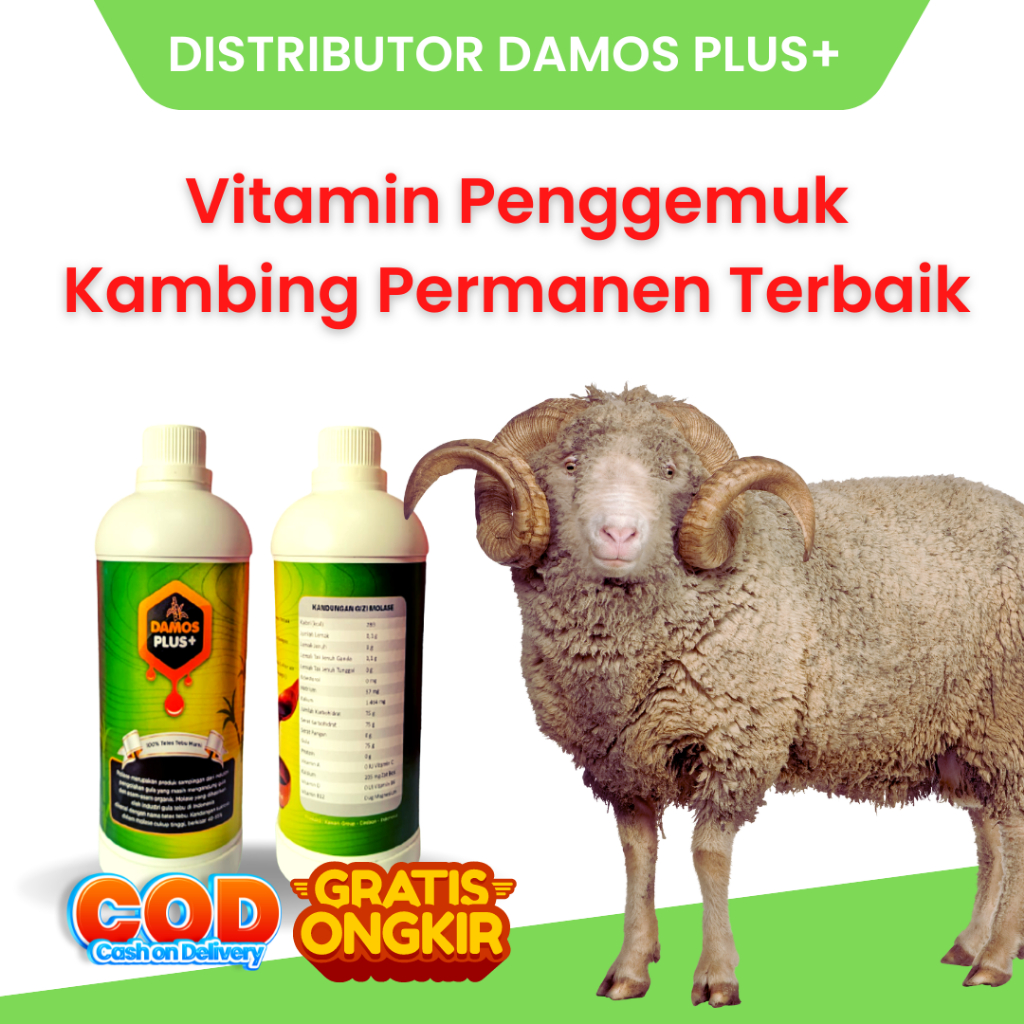 Damos Plus+ Obat Domba Super Gemuk 7x Lebih Cepat Molase Tetes Tebu Murni 100% Original - Vitamin Pe